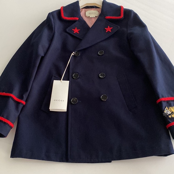Gucci Coat Jacket Navy Blue New - Picture 3 of 13